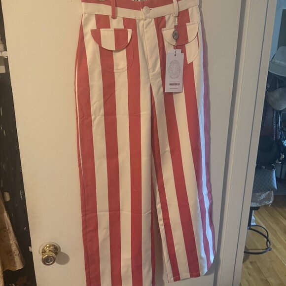 La Veste Parasol Cotton Pants - Red/White - Picture 7 of 7